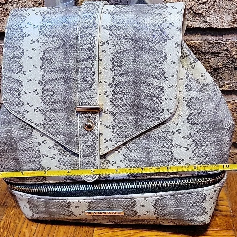Rampage Mini Backpack Gray Snakeskin Animal Print 10 Inch New with tags